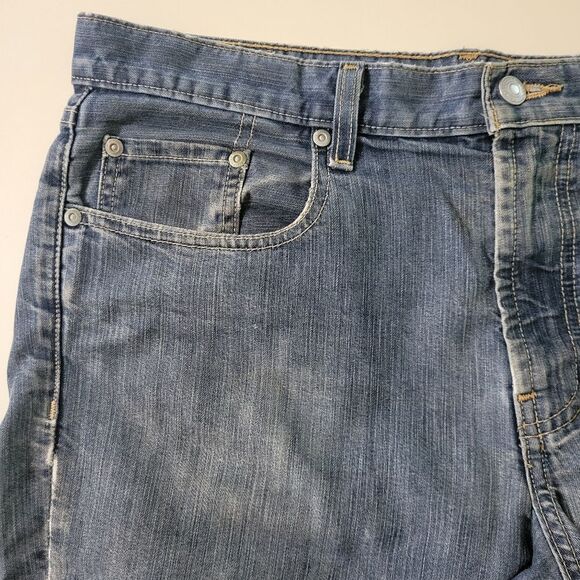 Structure Men's Straight Fit Blue Denim Jeans - Picture 8 of 13